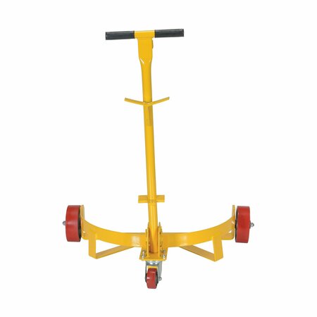 Vestil Steel Low Profile Drum Dolly W/ Poly On Steel Casters, 21-5/8" x 31-5/8" x 37-5/8", 1200 Lb Cap, Yel LO-DC-PU